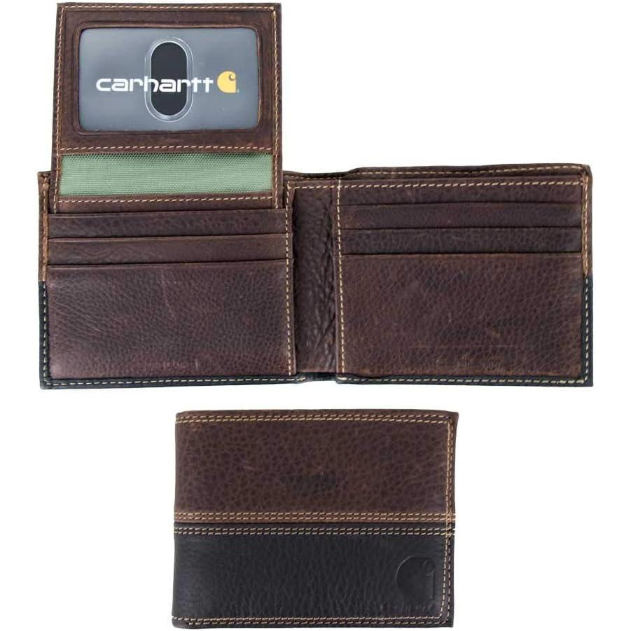 imageCarhartt Mens B0000210 Passcase WalletLeather TwoTone Brown Black