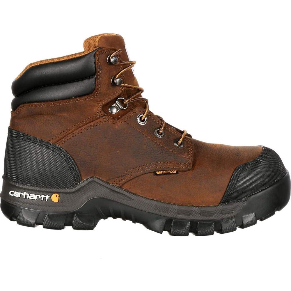 imageCarhartt Mens CMF6380 Rugged Flex Six Inch Waterproof Work BootDark Brown Oil Tanned