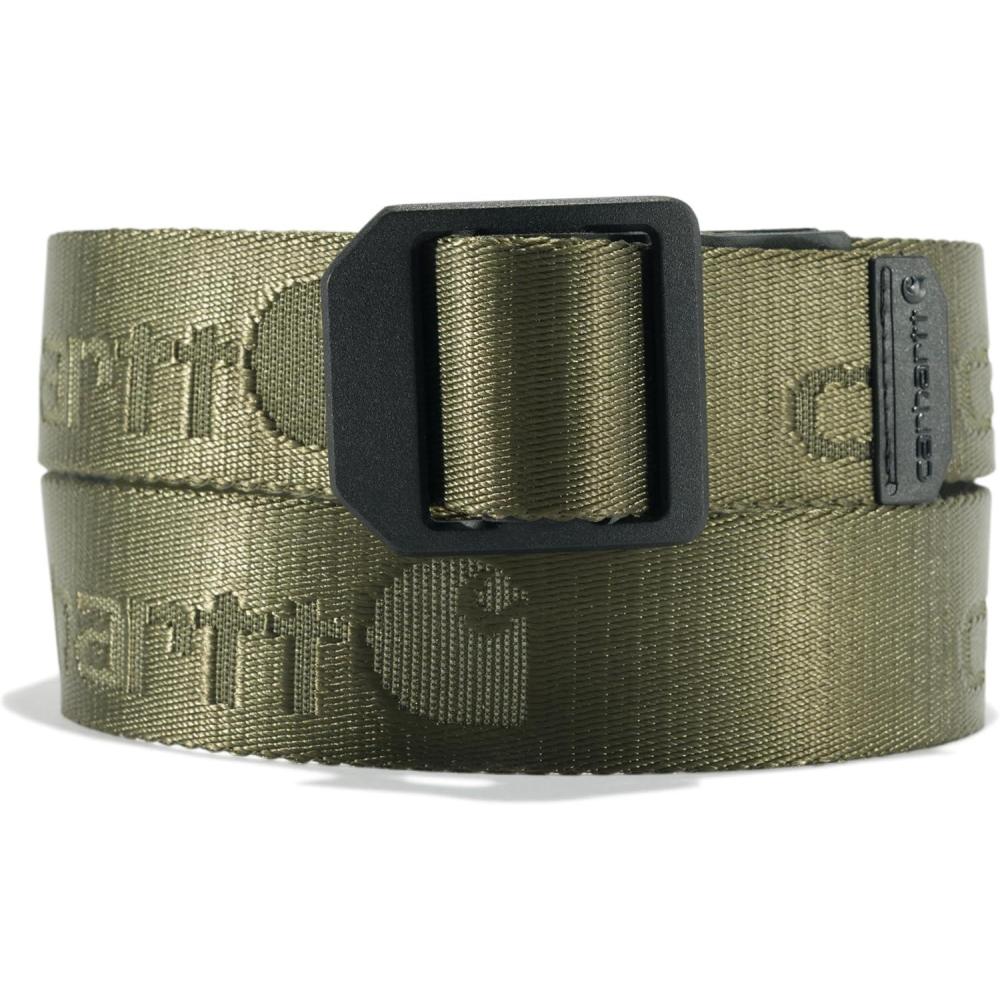 imageCarhartt Mens Casual Belts WHeavy Duty Flexible Stitching Available in Multiple Styles Colors ampamp SizesNylon Webbing Ladder Lock Army Green