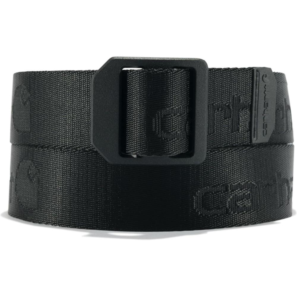 imageCarhartt Mens Casual Belts WHeavy Duty Flexible Stitching Available in Multiple Styles Colors ampamp SizesNylon Webbing Ladder Lock Black
