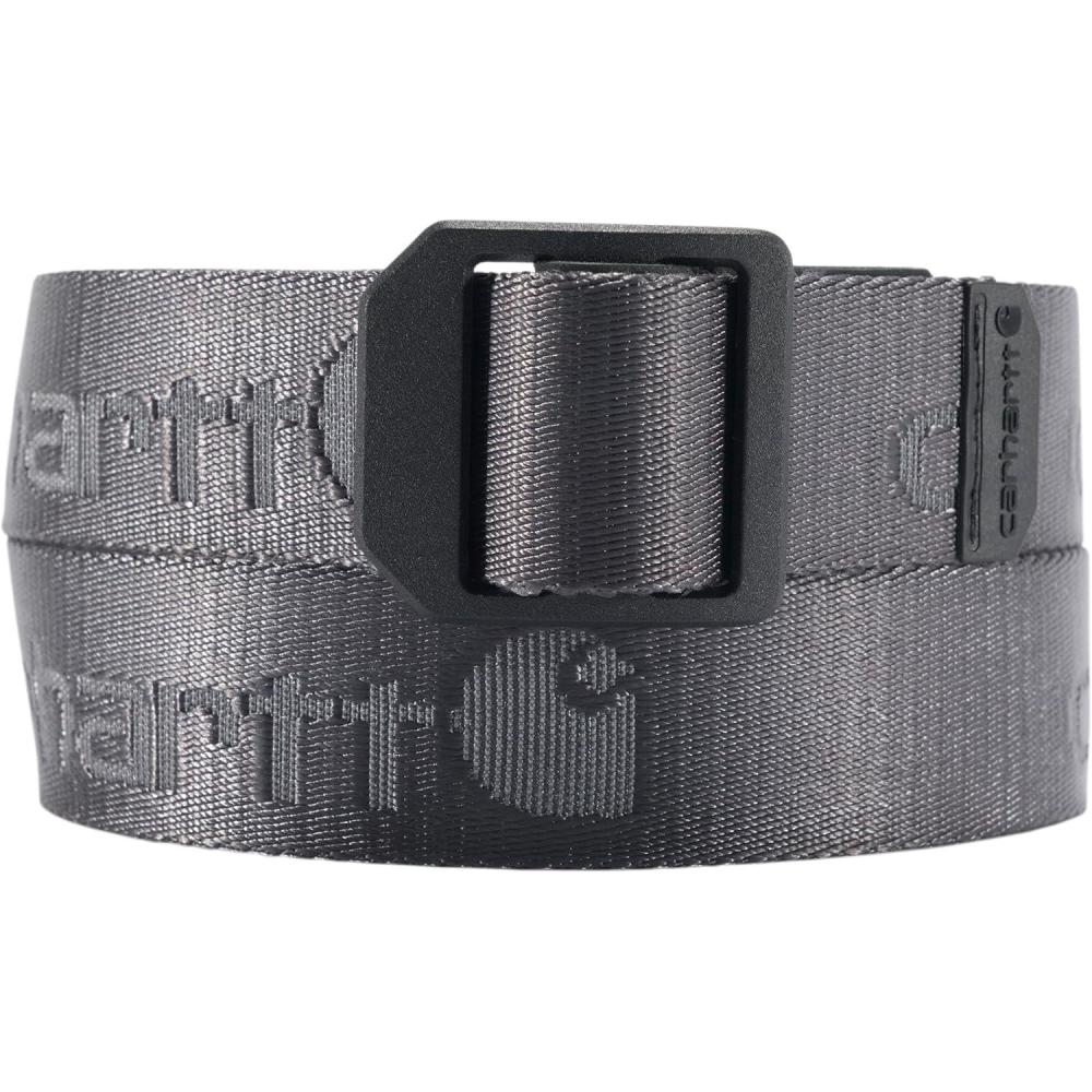 imageCarhartt Mens Casual Belts WHeavy Duty Flexible Stitching Available in Multiple Styles Colors ampamp SizesNylon Webbing Ladder Lock Gravel