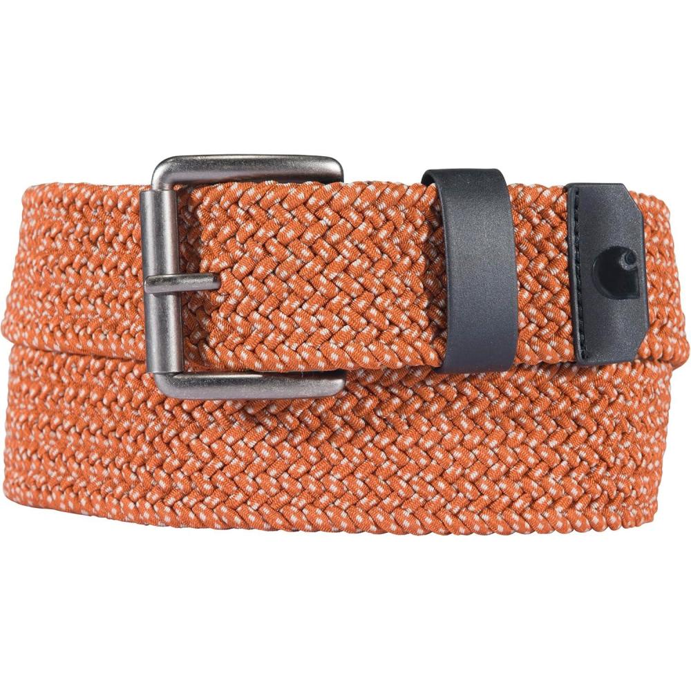 imageCarhartt Mens Casual Belts WHeavy Duty Flexible Stitching Available in Multiple Styles Colors ampamp SizesRugged Flex Nylon Cord Braided Burnt Sienna