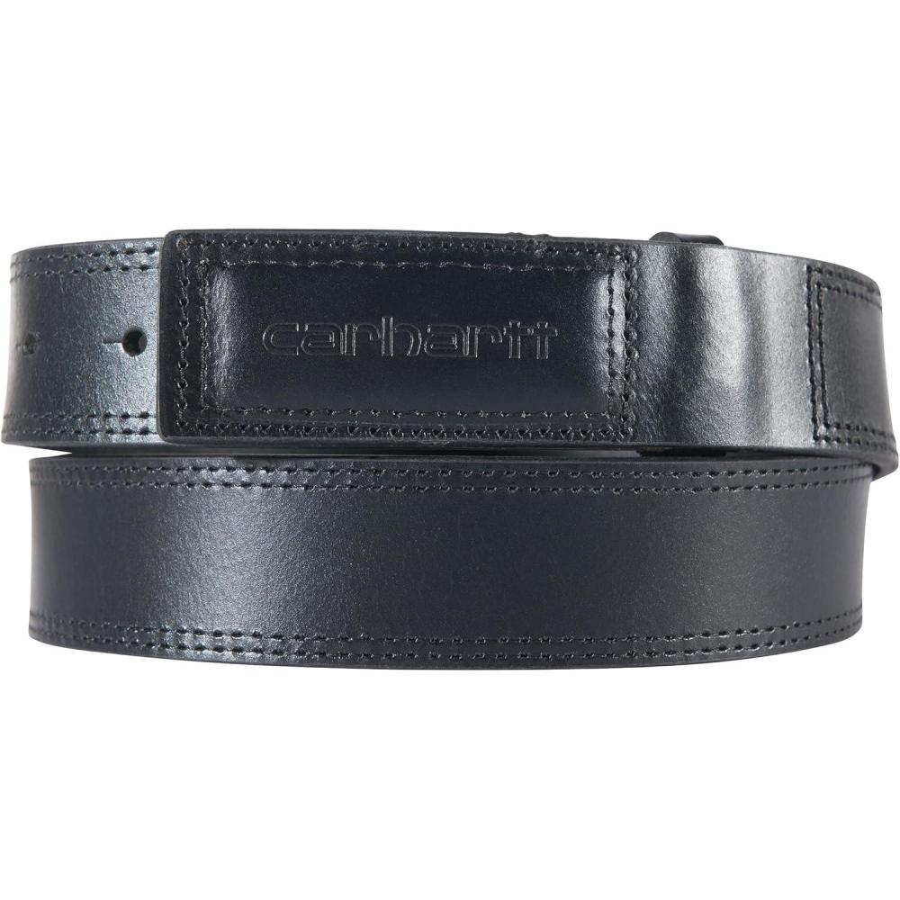 imageCarhartt Mens Casual Bridle Leather Belts Available in Multiple Styles Colors ampamp SizesBridle Leather Scratchless Belt Black