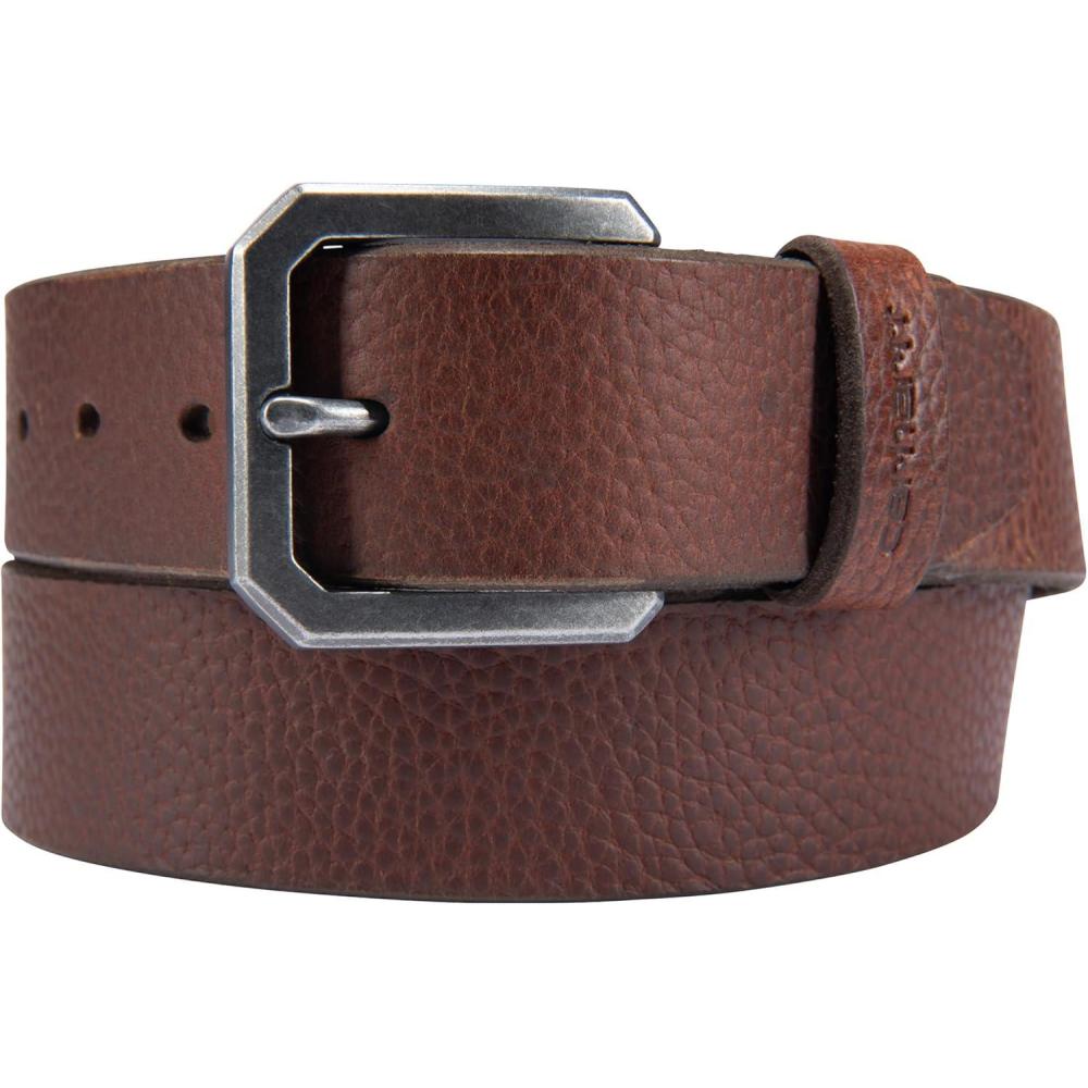 imageCarhartt Mens Durable Full Grain Saddle Leather Classic Belts WRugged Antique Nickle HardwareRed Brown