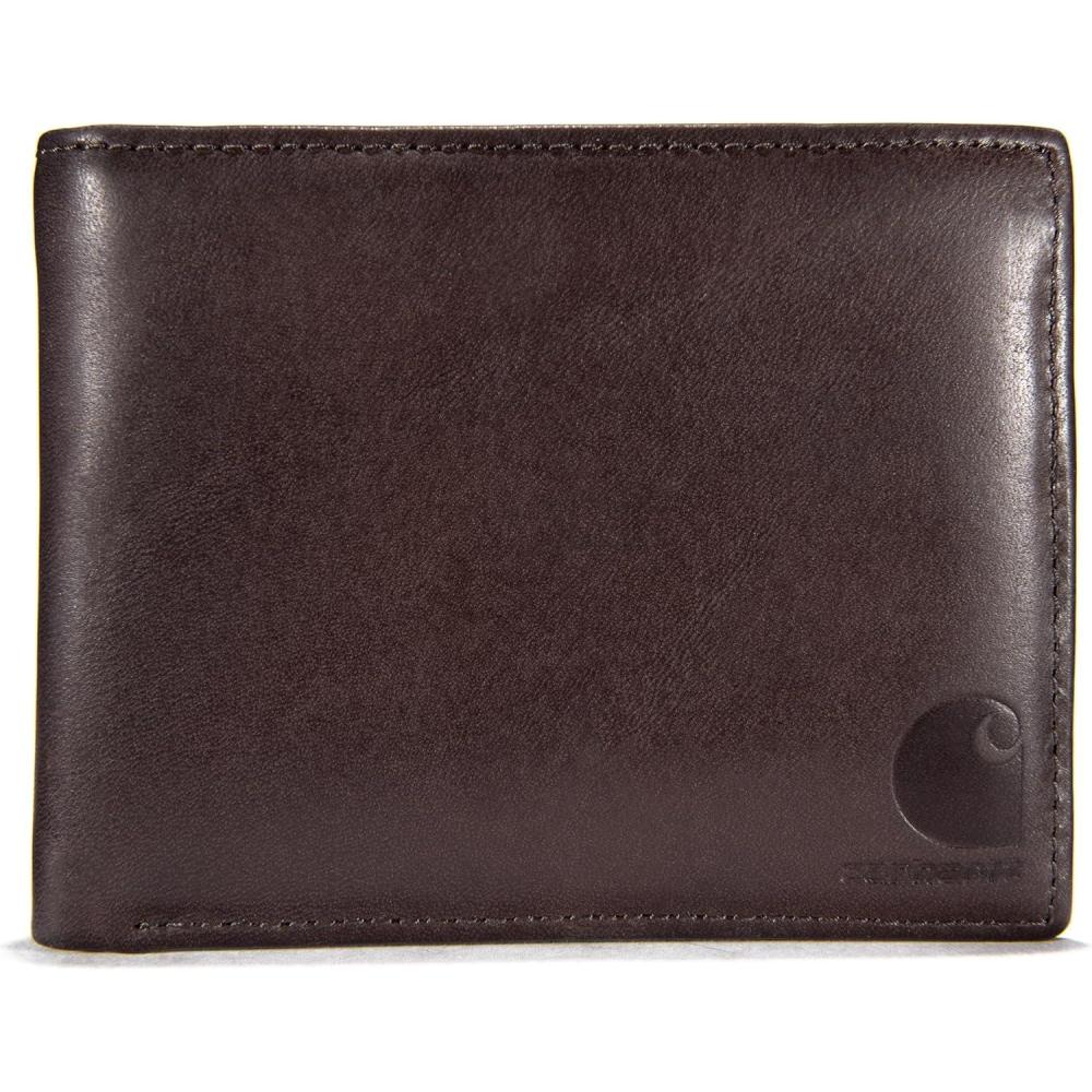 imageCarhartt Mens Durable Oil Tan Leather Wallets Available in Multiple StylesBifold