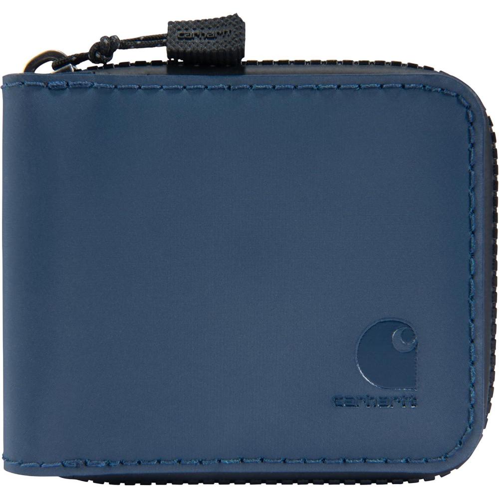 imageCarhartt Mens Durable Water Repel Wallet Available in Multiple Styles and ColorsDark Blue Zipper Wallet