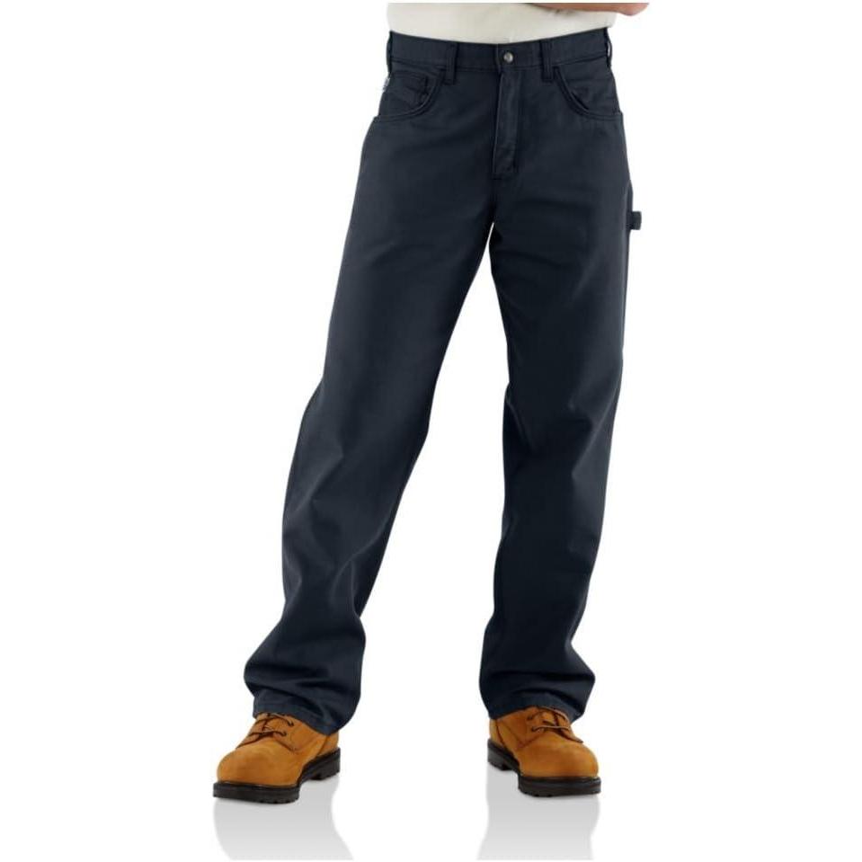 imageCarhartt Mens FR Loose Straight Canvas PantDark Navy