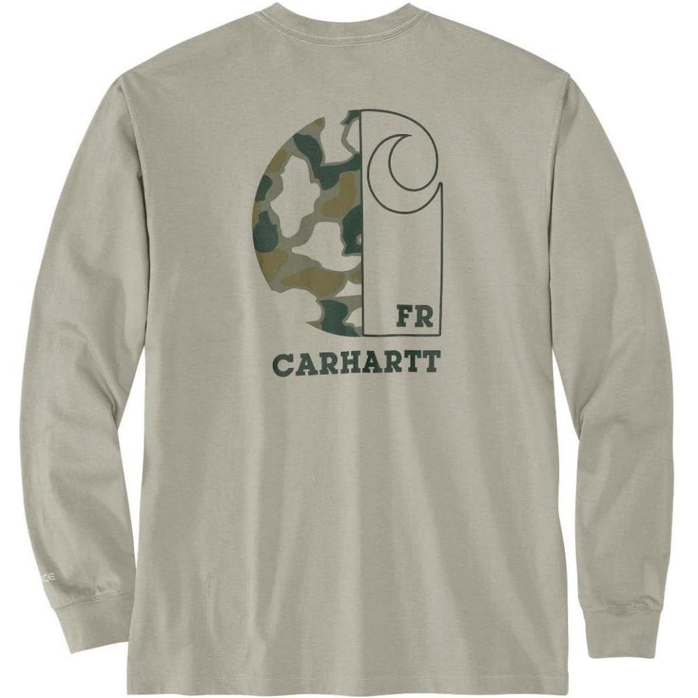 imageCarhartt Mens Flame Resistant Force Loose Fit Lightweight LongSleeve Camo C Graphic TShirtGreige