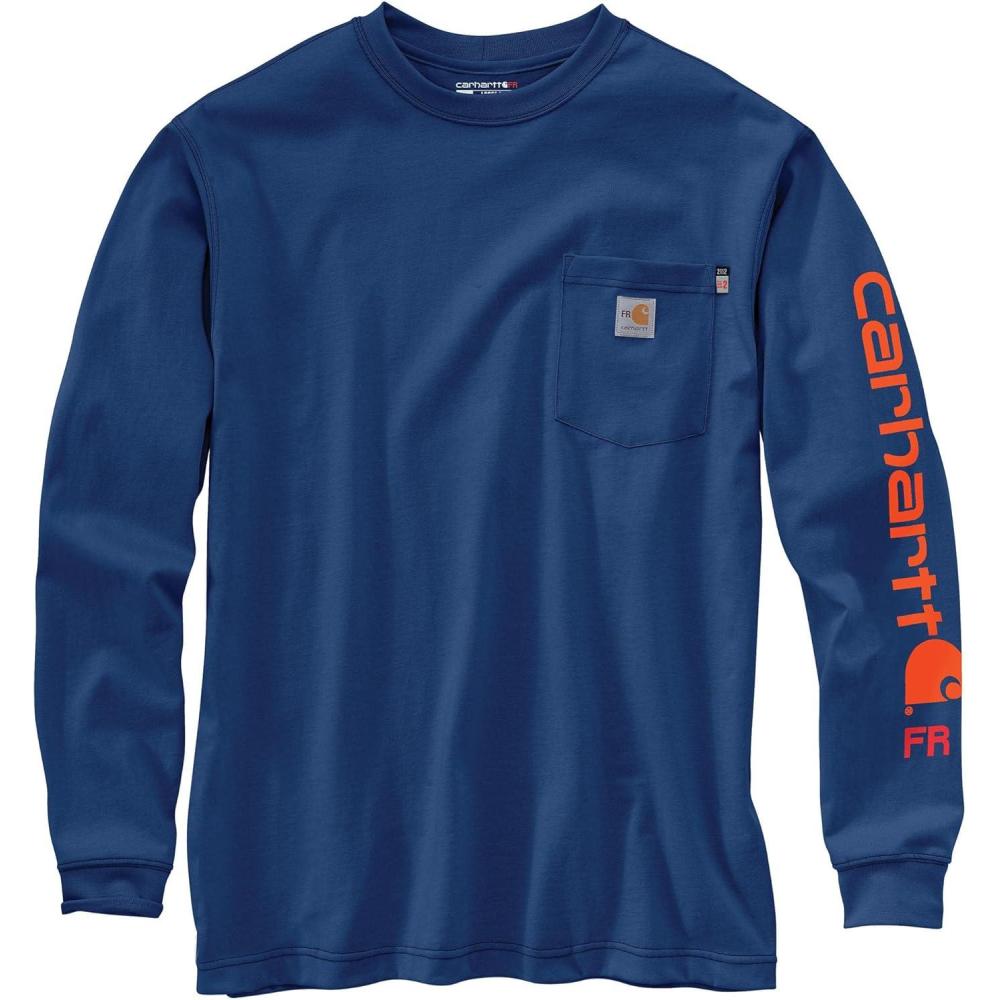 imageCarhartt Mens Flame Resistant Force Loose Fit Lightweight LongSleeve Logo Graphic TShirtLakeshore