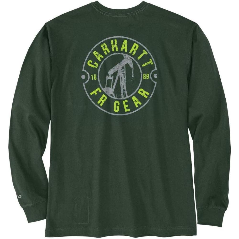 imageCarhartt Mens Flame Resistant Force Loose Fit Lightweight LongSleeve Oil Rig Graphic TShirtMountain View