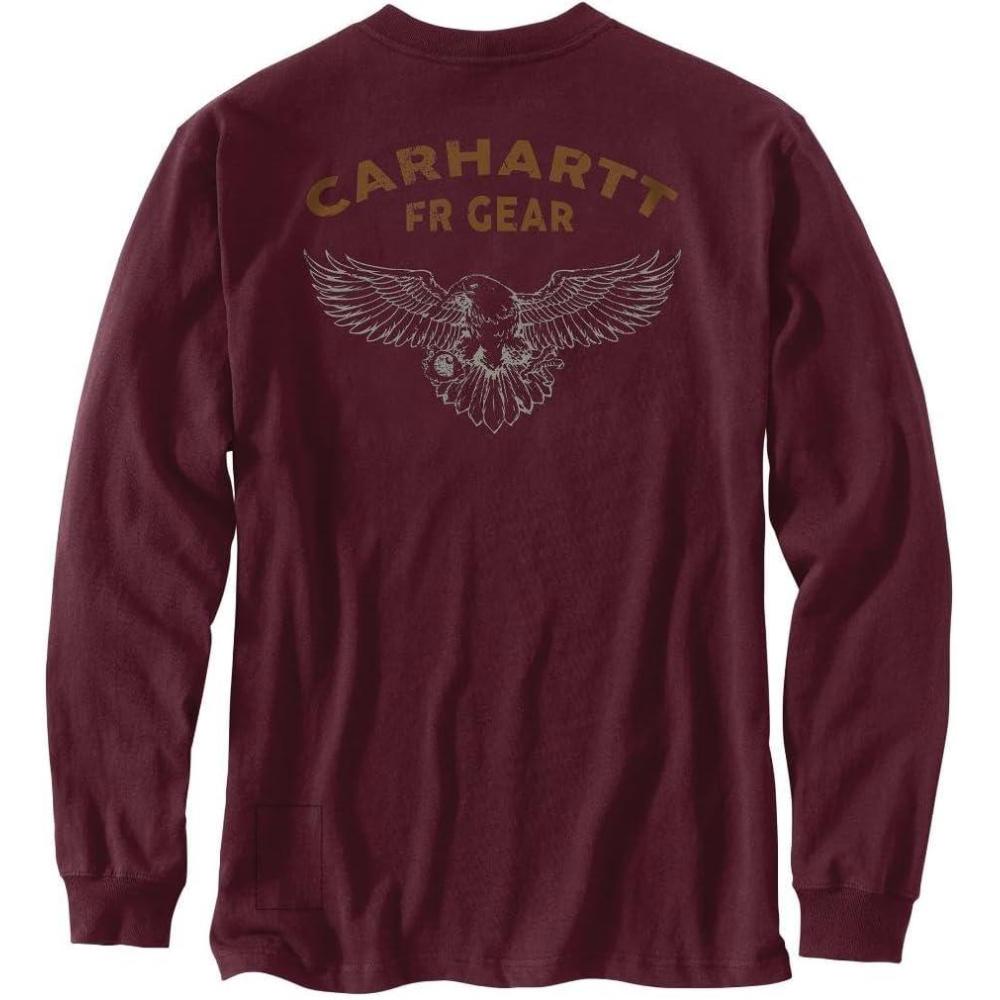 imageCarhartt Mens Flame Resistant Force Loose Fit LongSleeve Lightweight Eagle Graphic TShirtPort