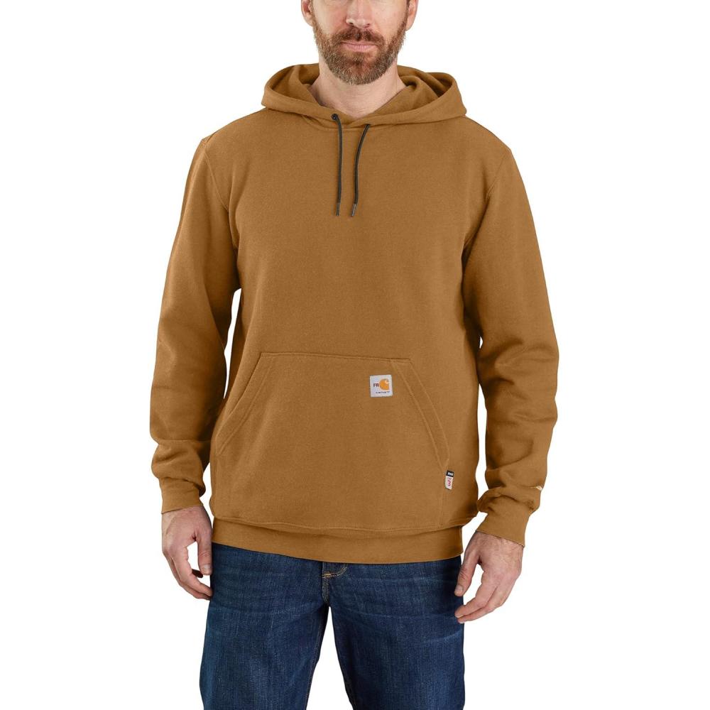 imageCarhartt Mens Flame Resistant Force Loose Fit Midweight SweatshirtCarhartt Brown