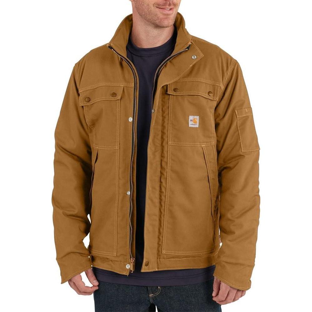 imageCarhartt Mens Flame Resistant Full Swing Relaxed Fit Quick Duck Insulated CoatCarhartt Brown