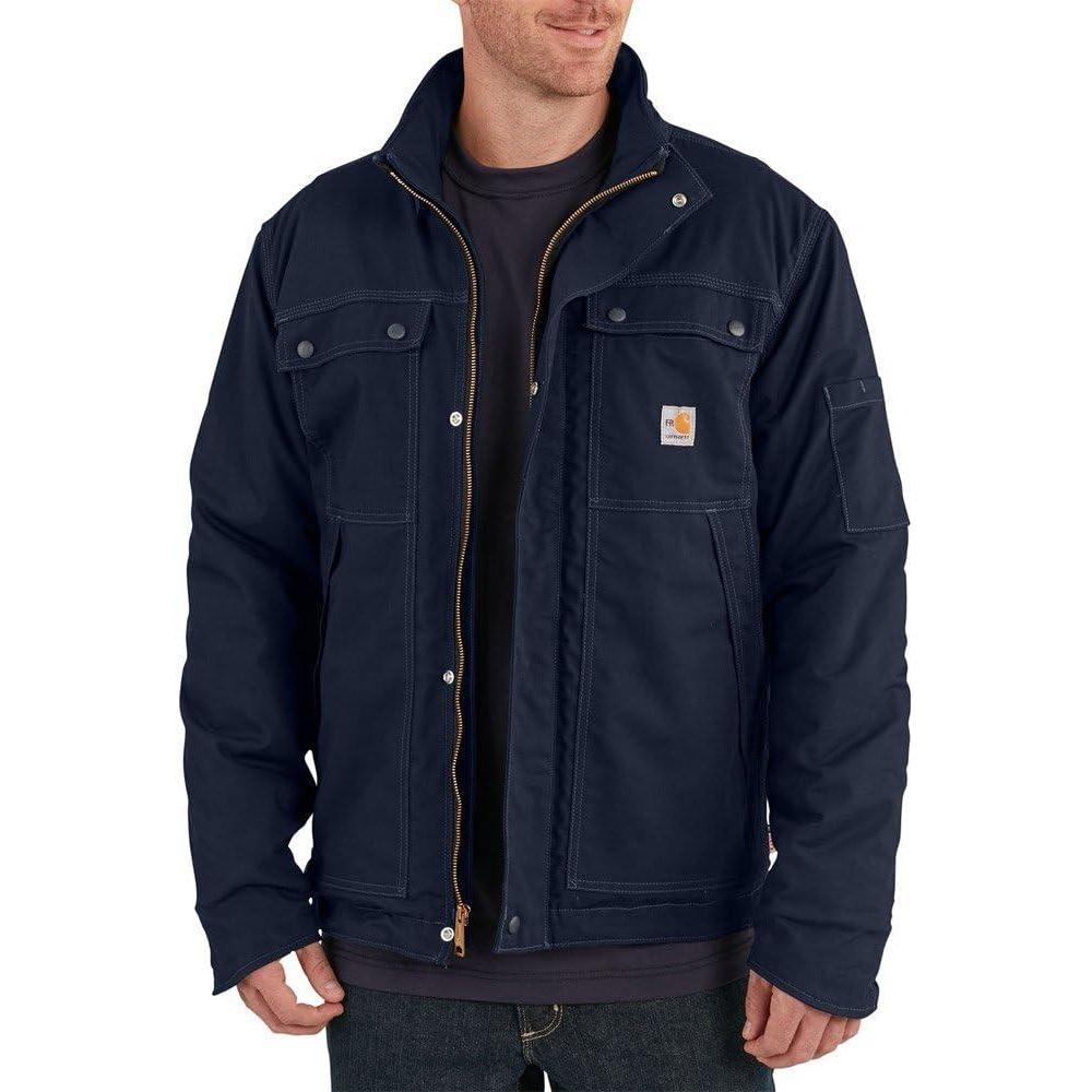imageCarhartt Mens Flame Resistant Full Swing Relaxed Fit Quick Duck Insulated CoatDark Navy