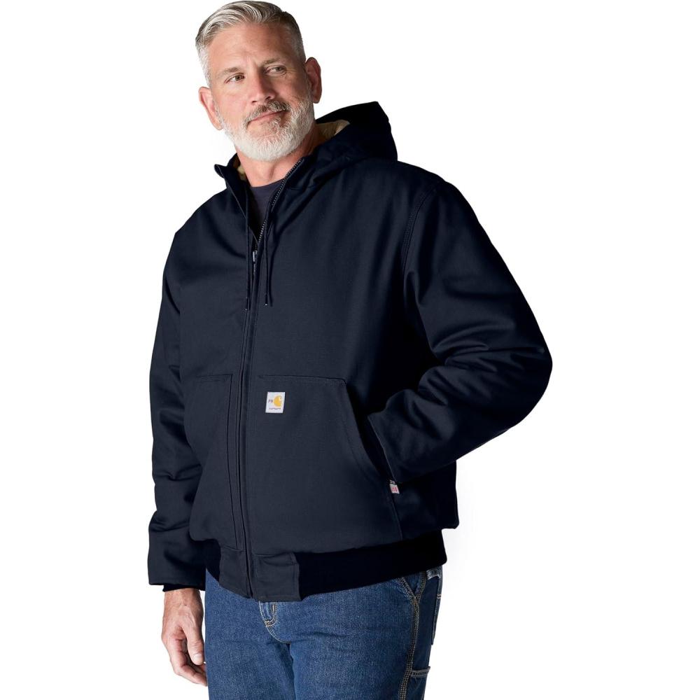 imageCarhartt Mens Flame Resistant Loose Fit Duck Insulated Active JacDark Navy