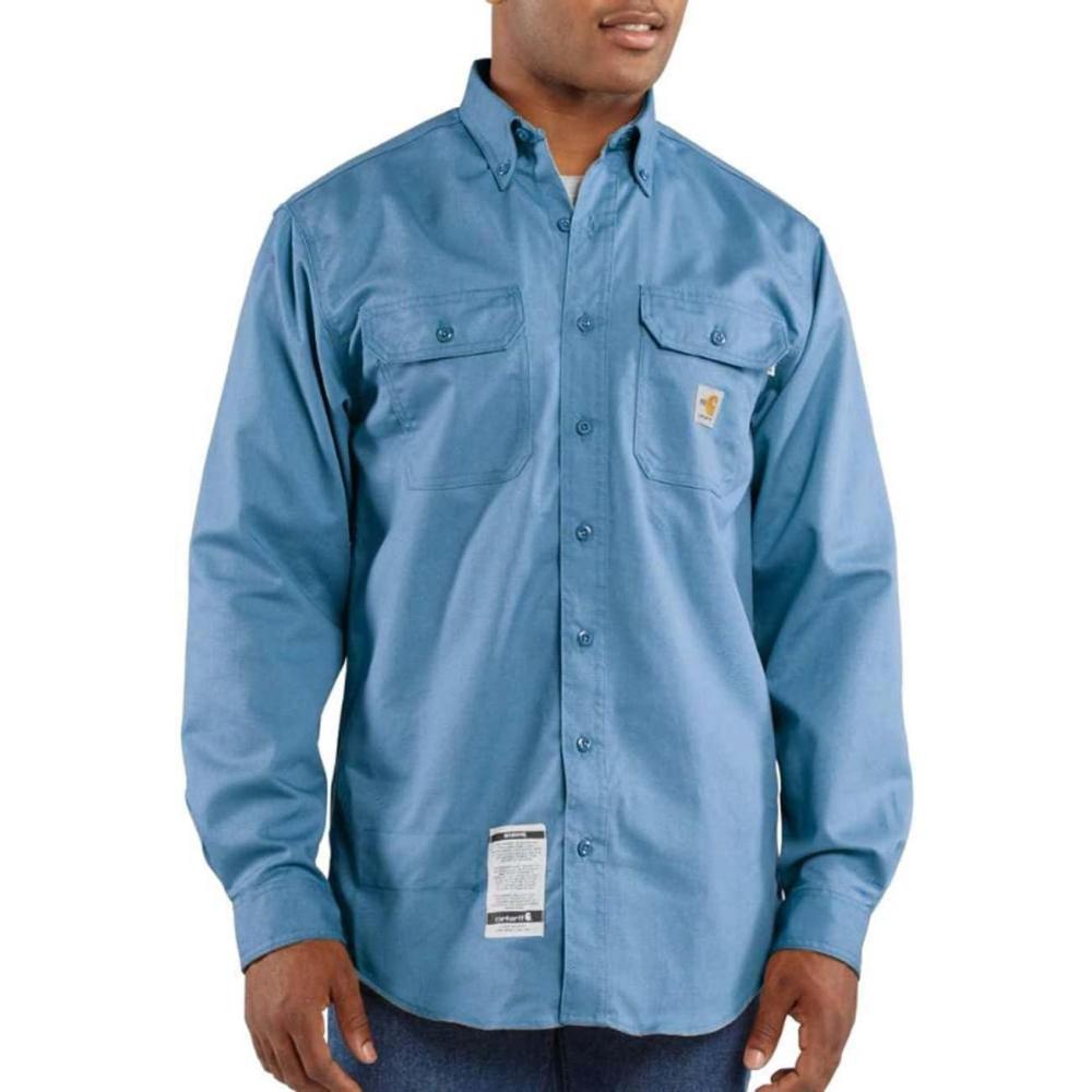imageCarhartt Mens FlameResistant Classic Twill ShirtLight Blue