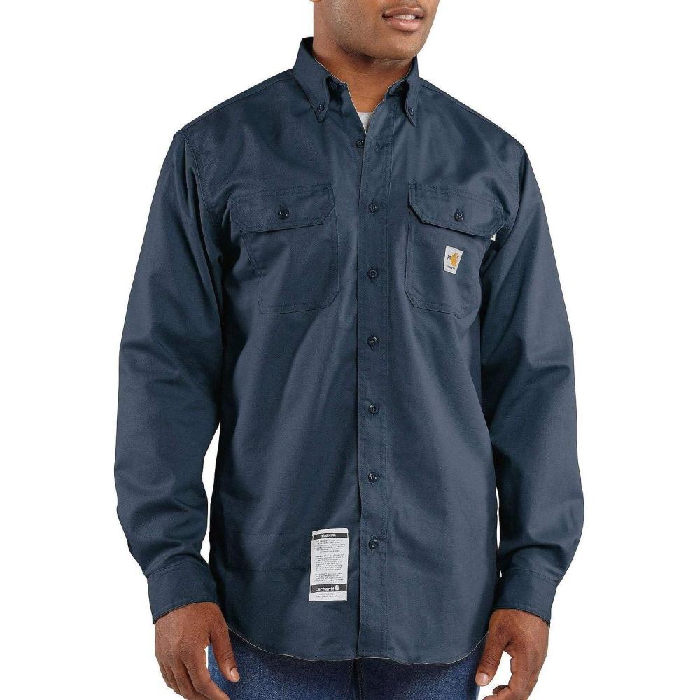 imageCarhartt Mens FlameResistant Classic Twill ShirtNavy