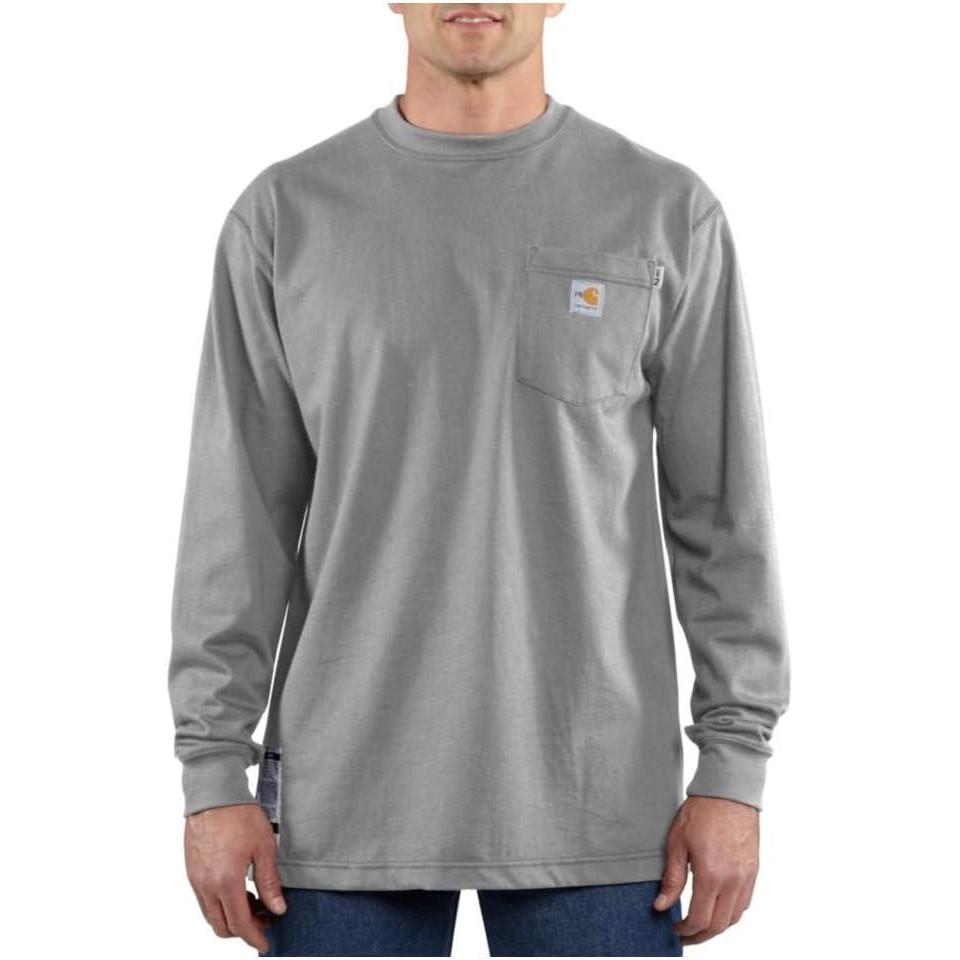 imageCarhartt Mens FlameResistant Force Cotton LongSleeve TShirtGray