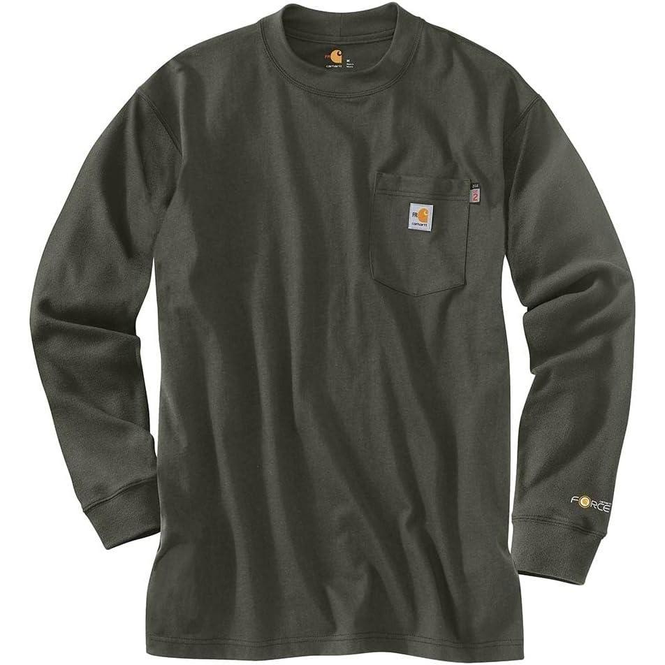 imageCarhartt Mens FlameResistant Force Cotton LongSleeve TShirtOlive