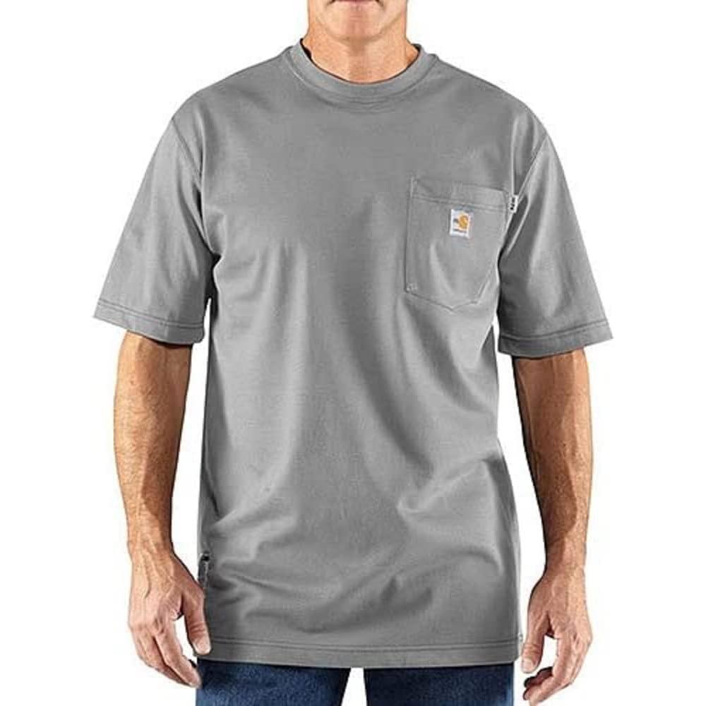 imageCarhartt Mens FlameResistant Force Cotton ShortSleeve TShirtLight Gray