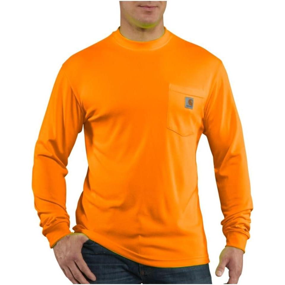 imageCarhartt Mens Force Color Enhanced LongSleeve TShirtBright Orange
