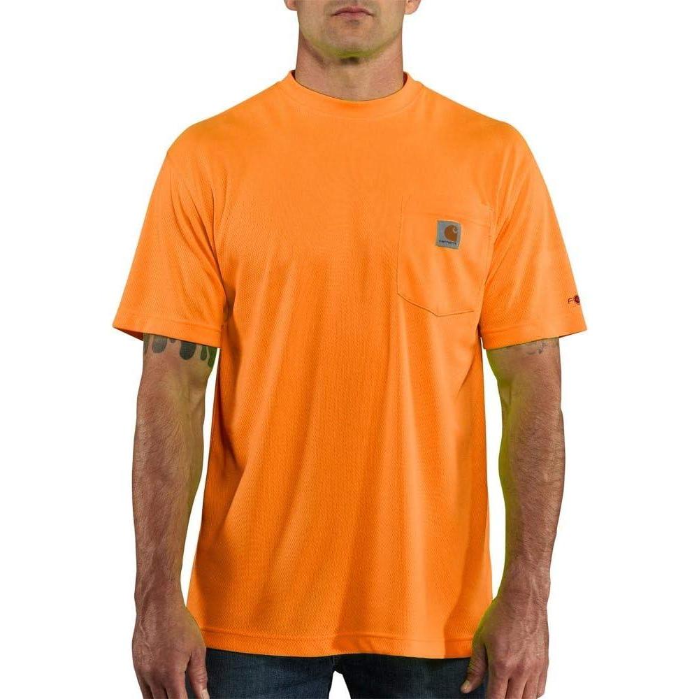 imageCarhartt Mens Force Color Enhanced ShortSleeve TShirtBrite Orange