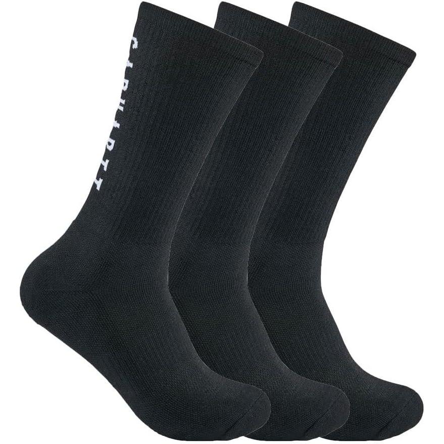 imageCarhartt Mens Force Midweight Logo Crew Sock 3 PackBlack