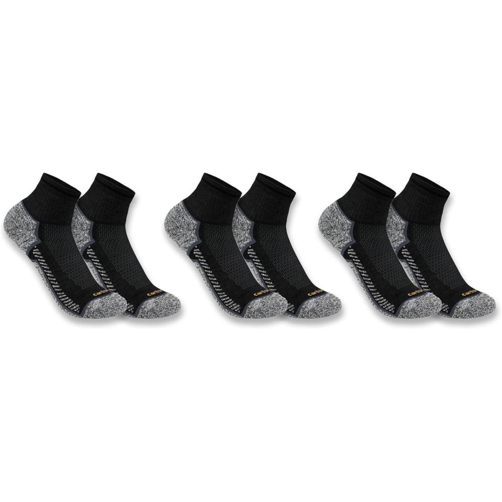 imageCarhartt Mens Force Midweight Sock 3 PackBlack