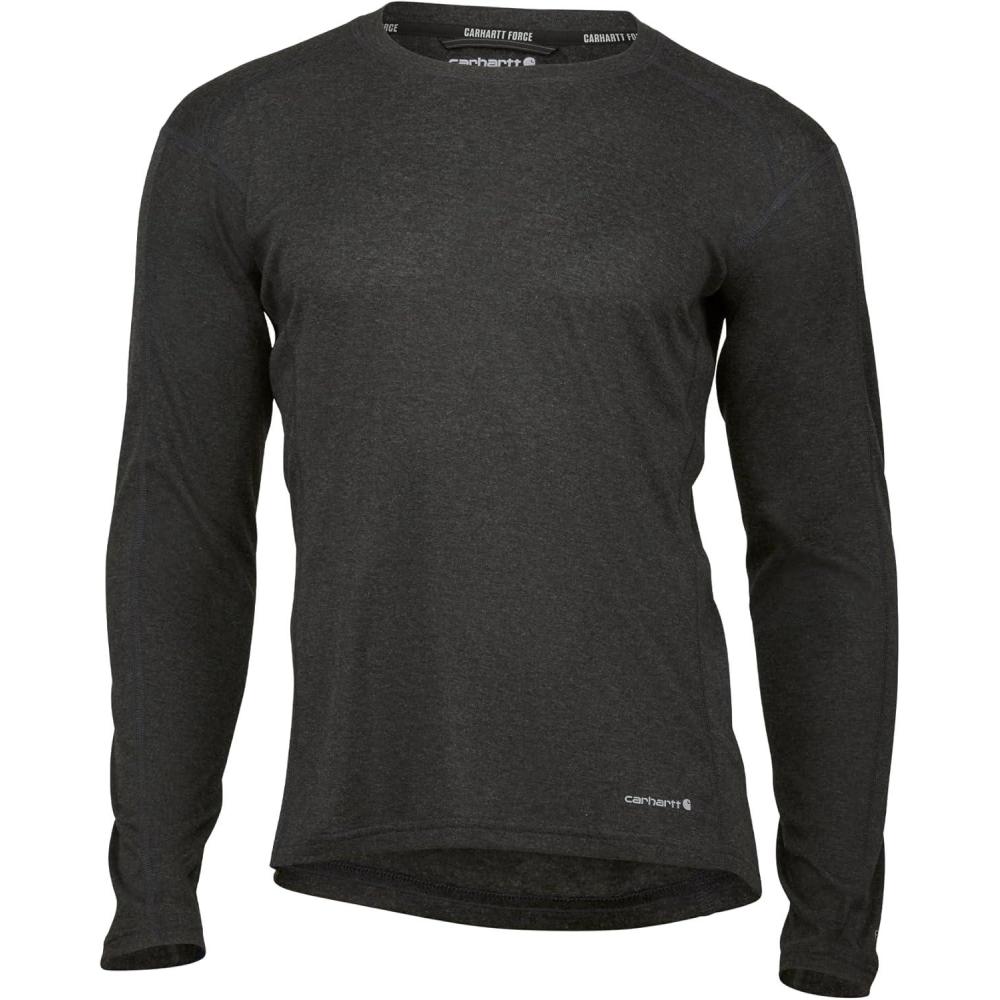 imageCarhartt Mens Force Midweight Stretch Base Layer CrewneckBlack Heather
