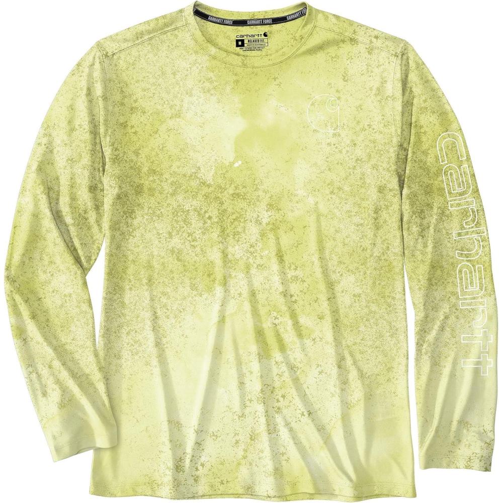 imageCarhartt Mens Force Sun Defender Lightweight LongSleeve Print TShirtCitrus Watercolor Camo