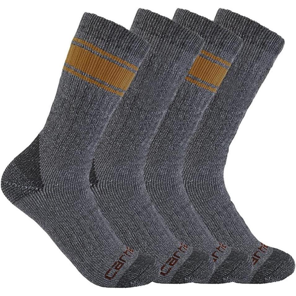 imageCarhartt Mens Heavyweight Crew Sock 4 PackAssorted 2 Grey
