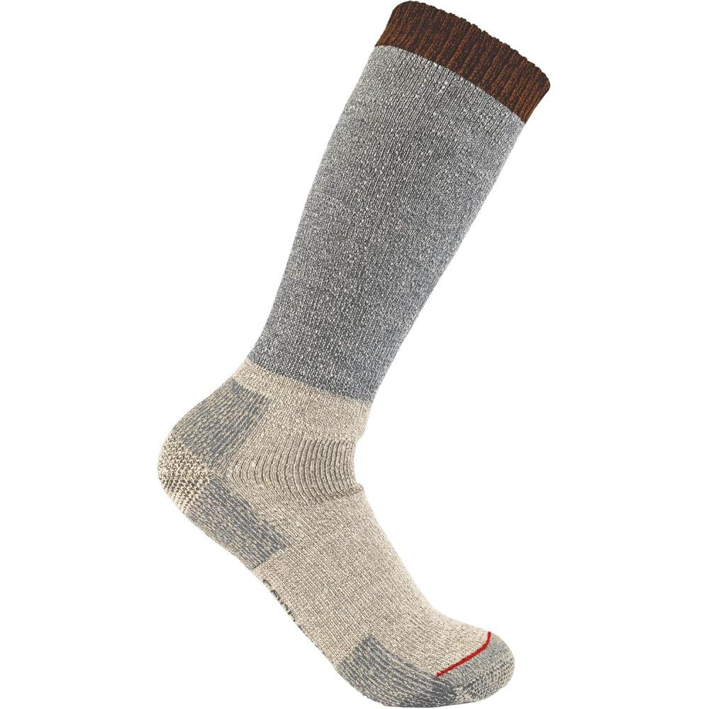 imageCarhartt Mens Heavyweight Wool Blend Boot SockHeather GreyCream