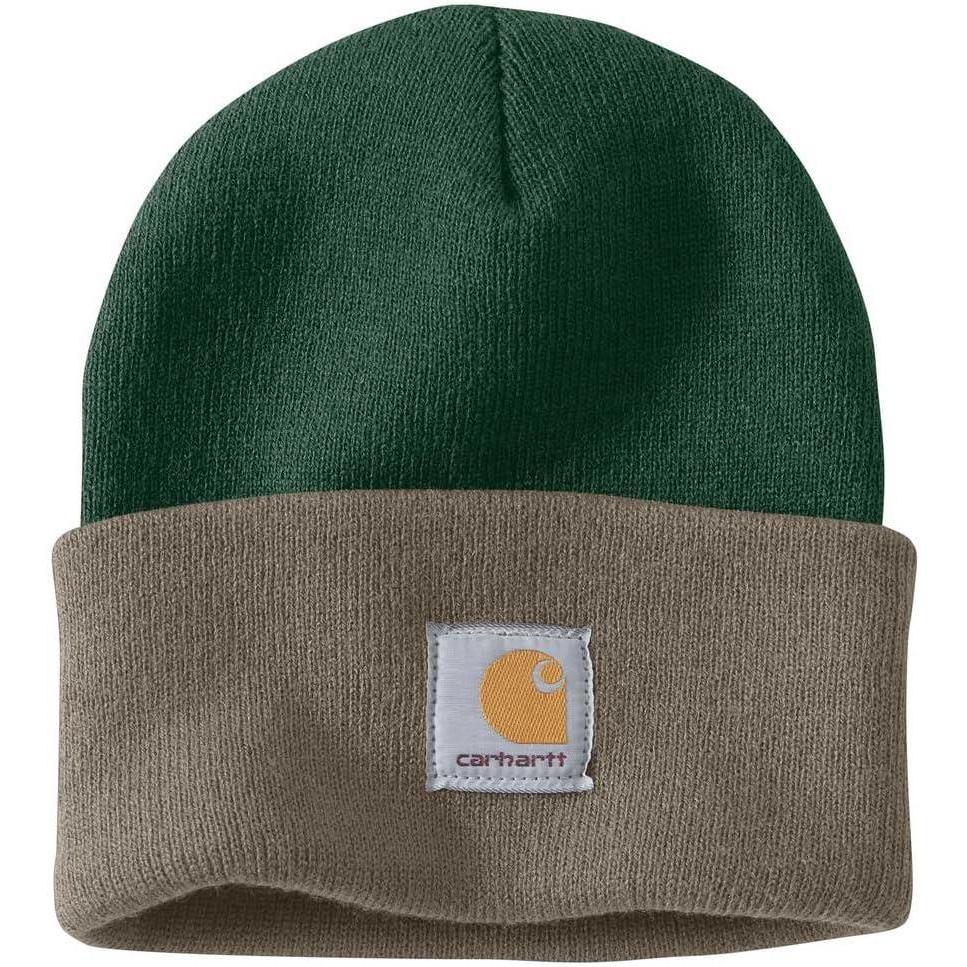imageCarhartt Mens Knit Cuffed Beanie CloseoutDark GreenDriftwood