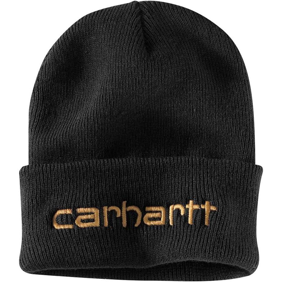 imageCarhartt Mens Knit Insulated Logo Graphic Cuffed BeanieBlack