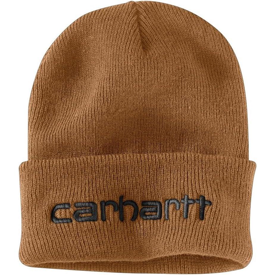 imageCarhartt Mens Knit Insulated Logo Graphic Cuffed BeanieCarhartt Brown