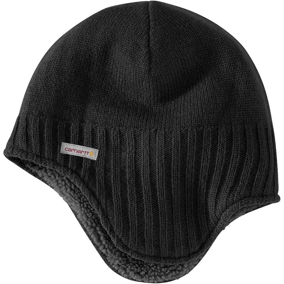 imageCarhartt Mens Knit Sherpa Lined Earflap HatBlack