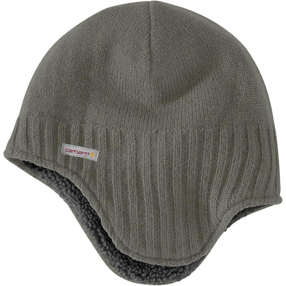 imageCarhartt Mens Knit Sherpa Lined Earflap HatDusty Olive