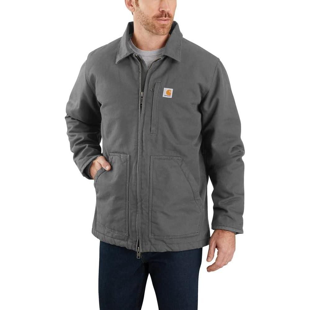 imageCarhartt Mens Loose Fit Washed Duck SherpaLined CoatGravel
