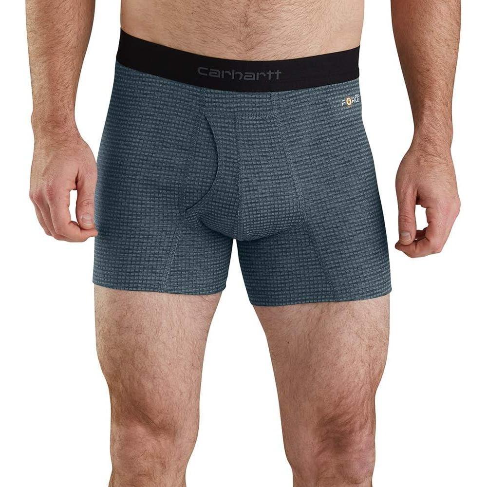 imageCarhartt Mens MBB122 5 Inch Tech Boxer BriefNavy Grid