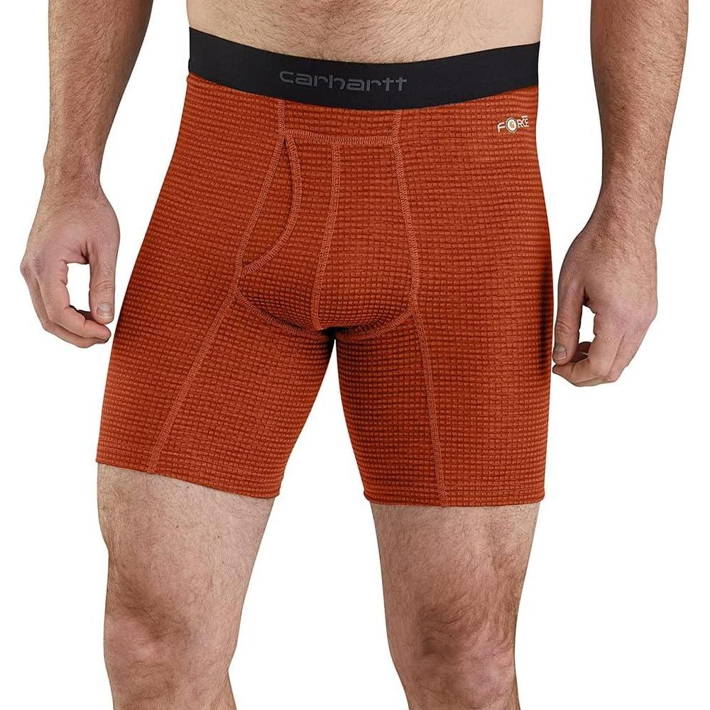 imageCarhartt Mens MBB123 8 Inch Tech Boxer BriefFired Brick