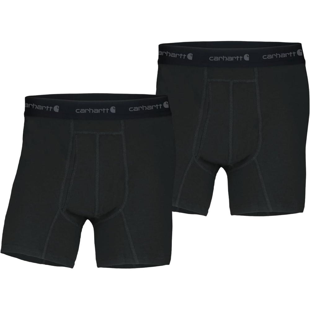 imageCarhartt Mens MBB124 5 Inch Basic Boxer Brief 2PackBlack