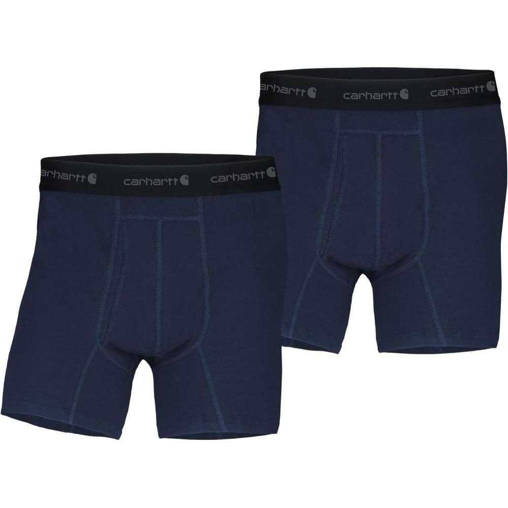 imageCarhartt Mens MBB124 5 Inch Basic Boxer Brief 2PackNavy