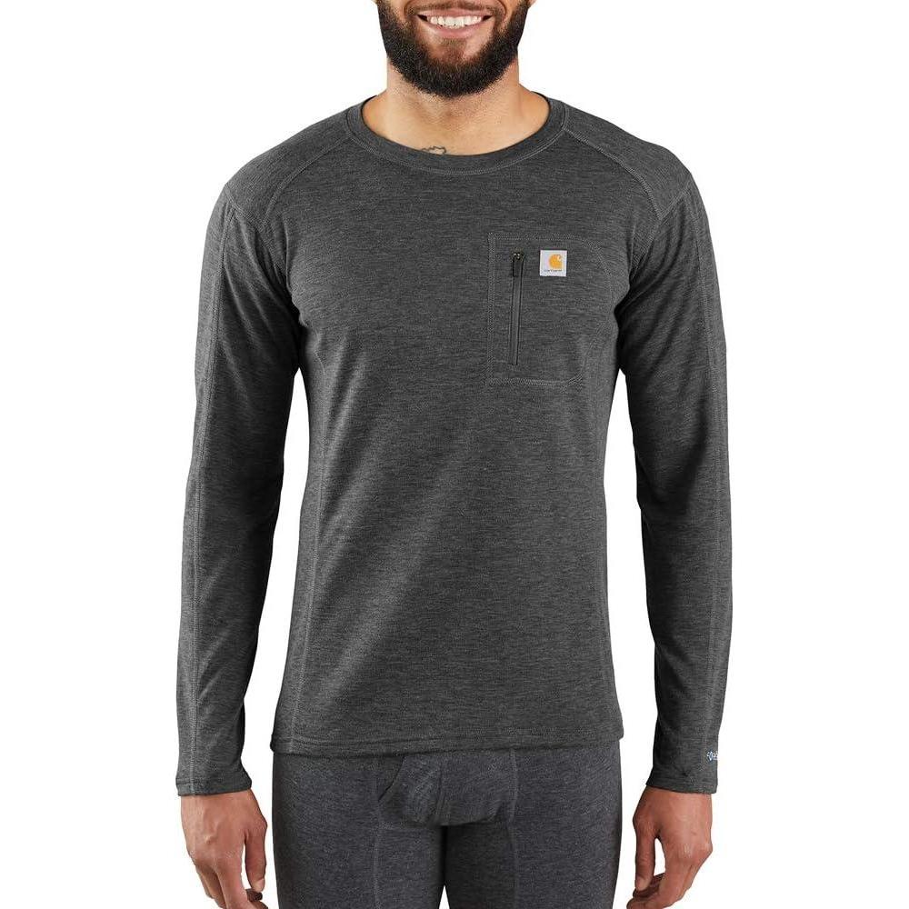 imageCarhartt Mens MBL131 Base Force Midweight Base Layer PolyWool CrewBlack Heather