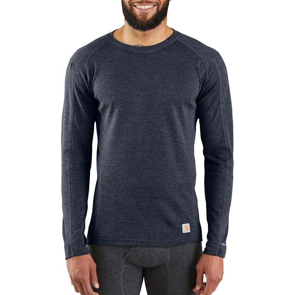 imageCarhartt Mens MBL131 Base Force Midweight Base Layer PolyWool CrewNavy Heather