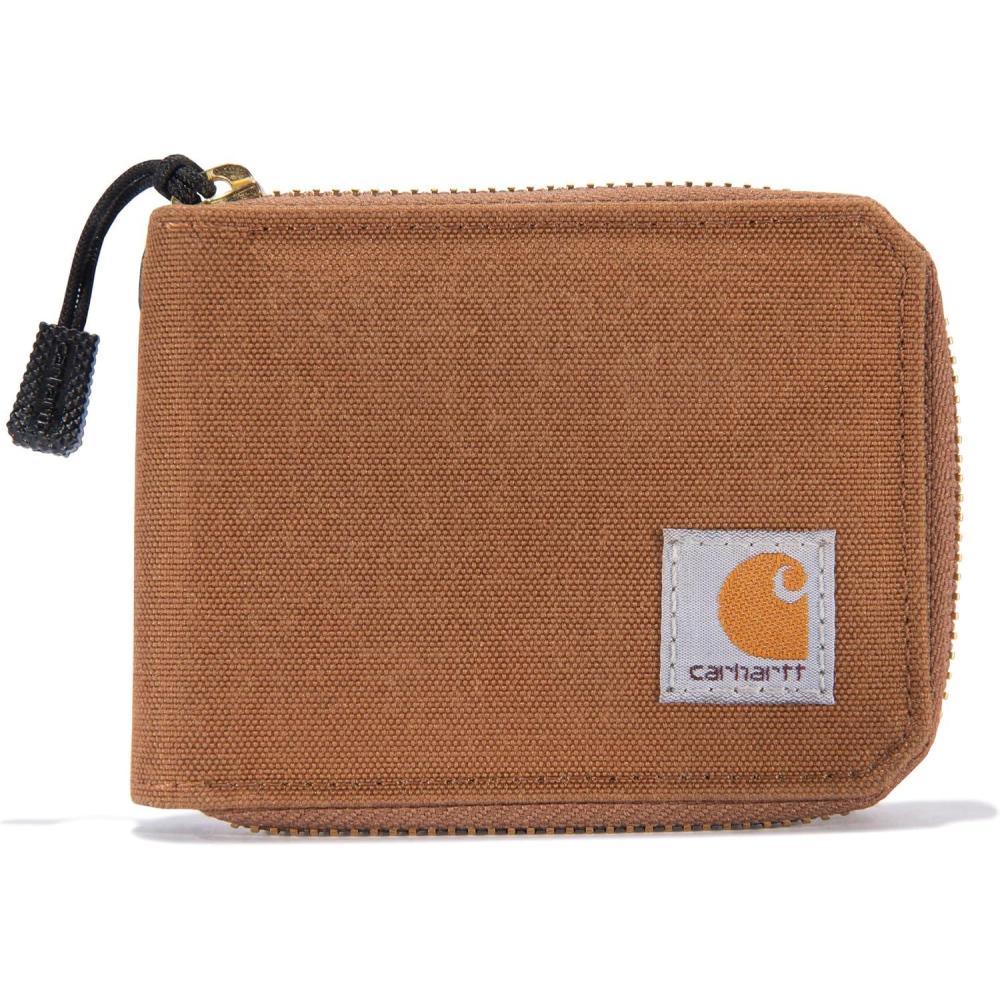 imageCarhartt Mens Nylon Duck Zipper Wallet Deep WineCarhartt Brown
