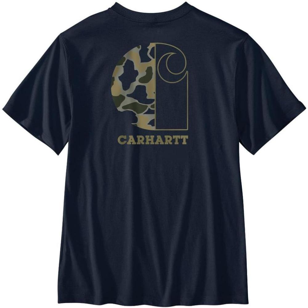 imageCarhartt Mens Relaxed Fit Lightweight ShortSleeve Pocket Camo Graphic TShirtNavy