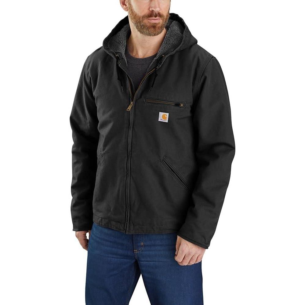 imageCarhartt Mens Relaxed Fit Washed Duck SherpaLined JacketBlack
