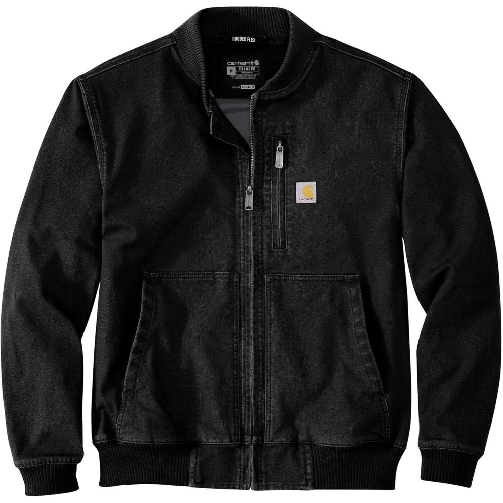 imageCarhartt Mens Rugged Flex Duck Relaxed Fit Bomber JacketBlack