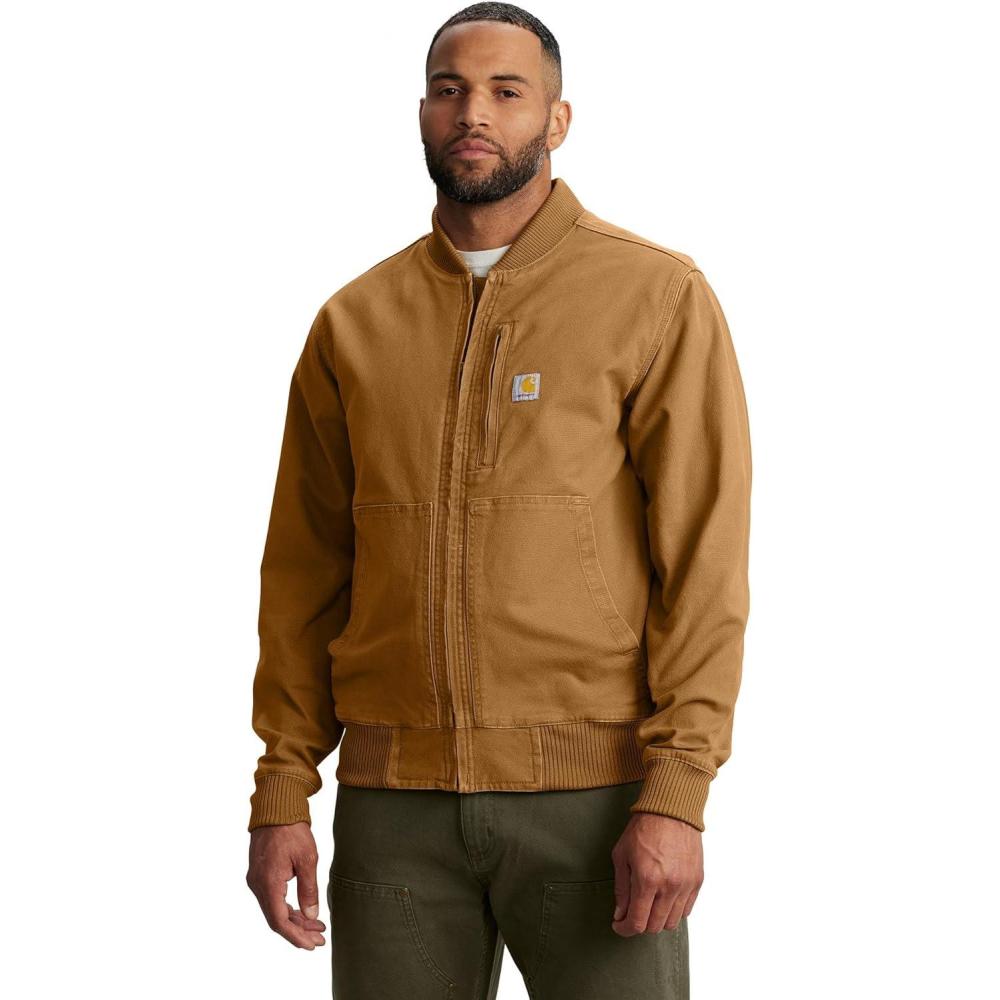 imageCarhartt Mens Rugged Flex Duck Relaxed Fit Bomber JacketCarhartt Brown