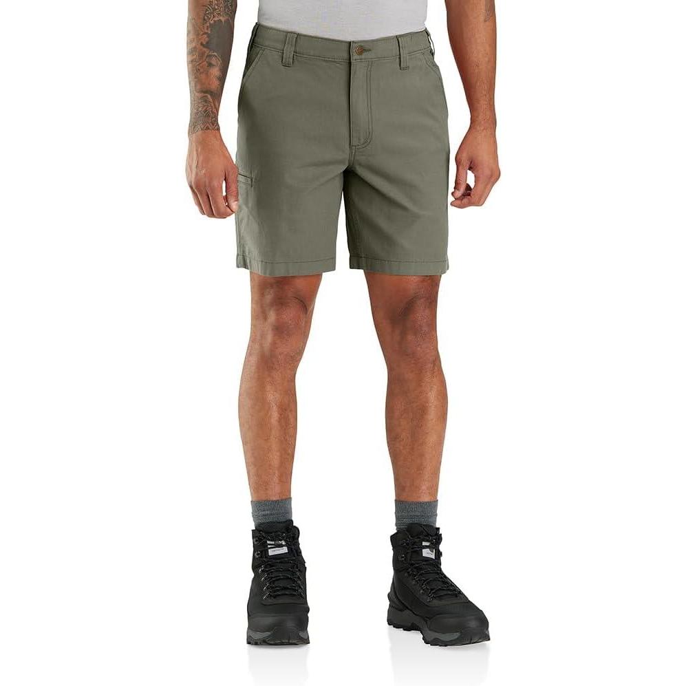 imageCarhartt Mens Rugged Flex Relaxed Fit 8in Canvas Work ShortDusty Olive